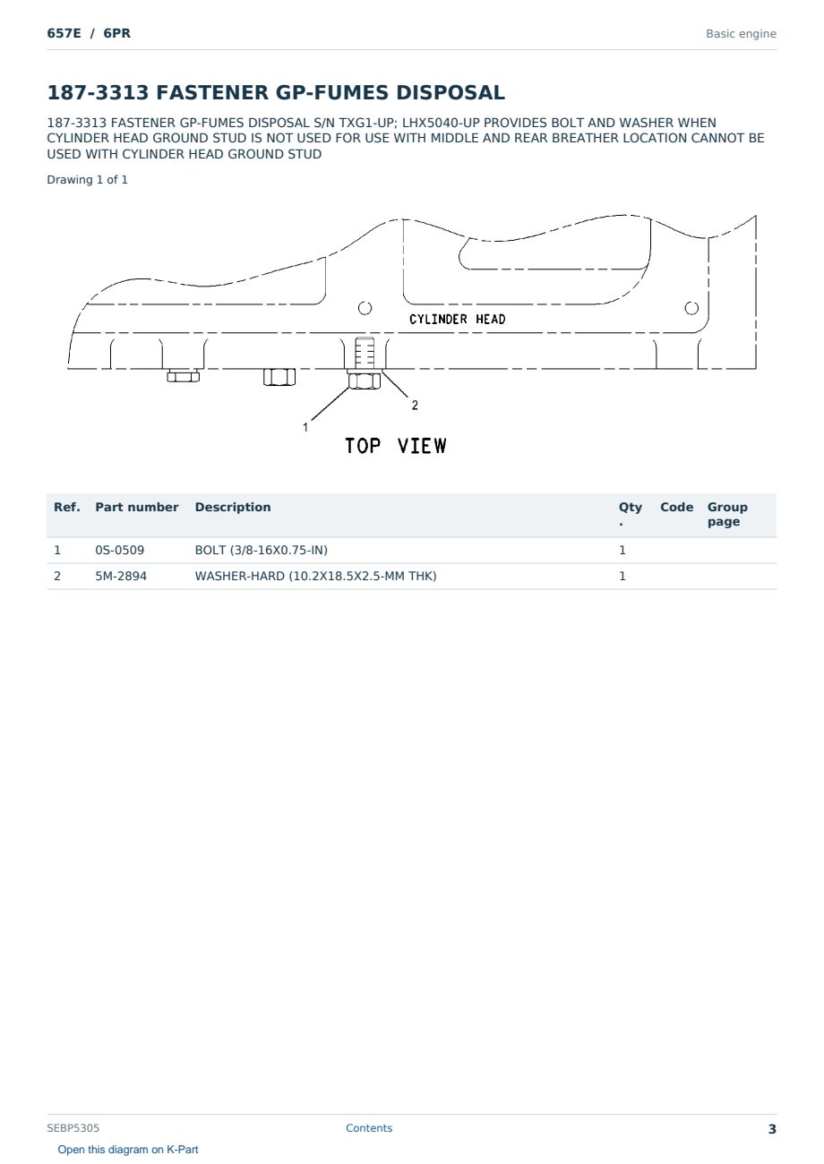 Caterpillar 657E S/N 6PR Partsbook SEBP5305 (English) - sample page 3 of 10 Caterpillar 657E S/N 6PR Partsbook SEBP5305 (English) - sample page 3 of 10