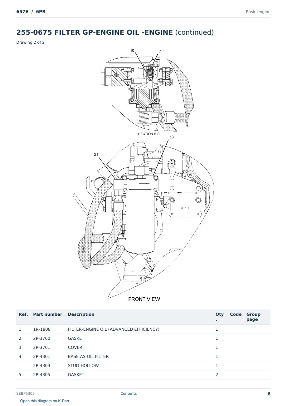 Caterpillar 657E S/N 6PR Partsbook SEBP5305 (English) - sample page 6 of 10 Caterpillar 657E S/N 6PR Partsbook SEBP5305 (English) - sample page 6 of 10