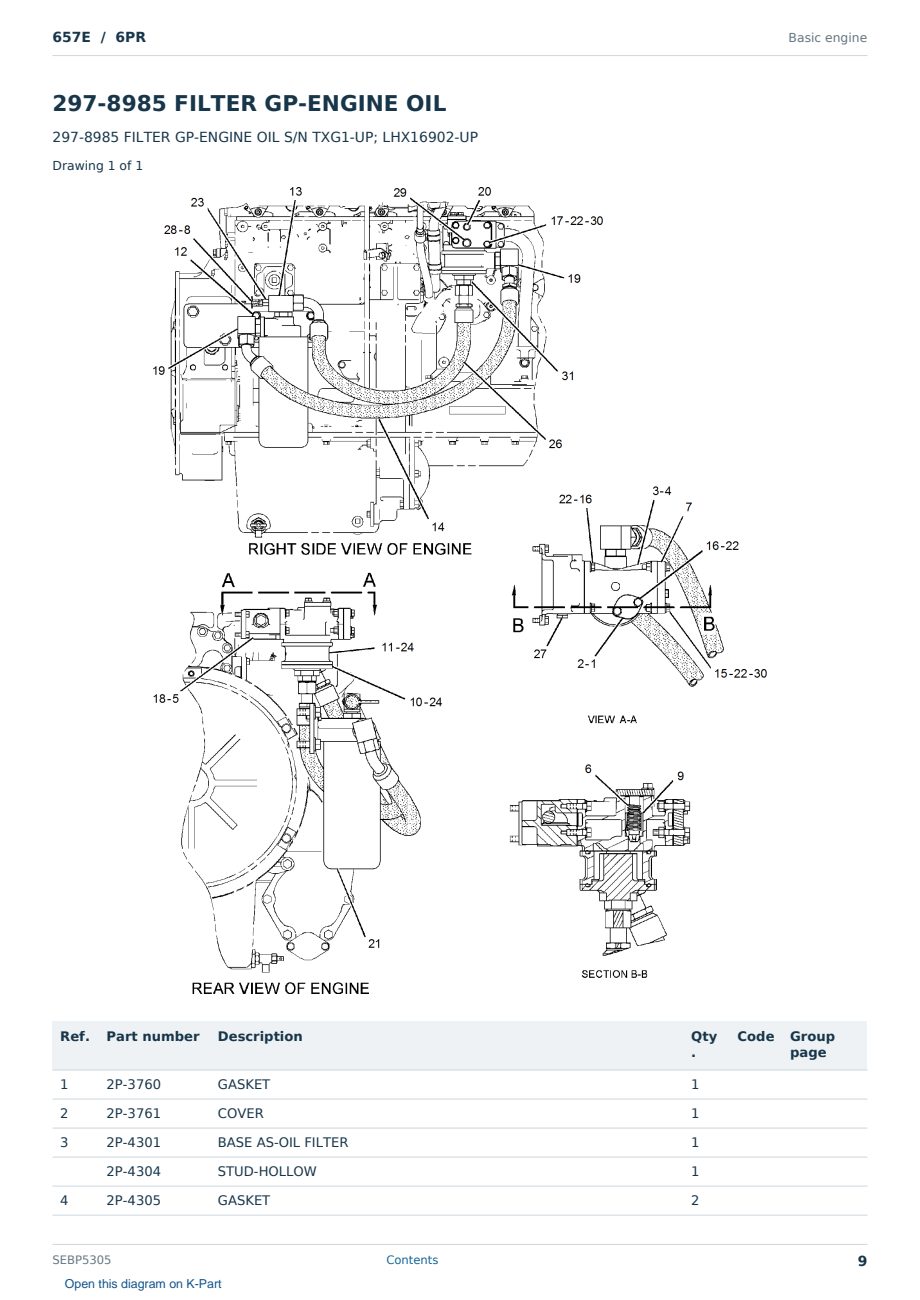 Caterpillar 657E S/N 6PR Partsbook SEBP5305 (English) - sample page 9 of 10 Caterpillar 657E S/N 6PR Partsbook SEBP5305 (English) - sample page 9 of 10