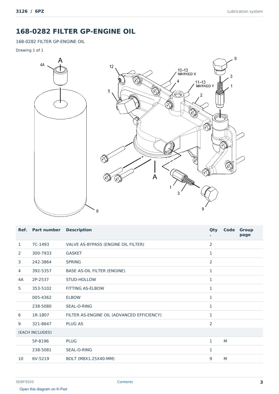 Caterpillar 3126 S/N 6PZ Partsbook SEBP3020 (English) - sample page 3 of 10 Caterpillar 3126 S/N 6PZ Partsbook SEBP3020 (English) - sample page 3 of 10