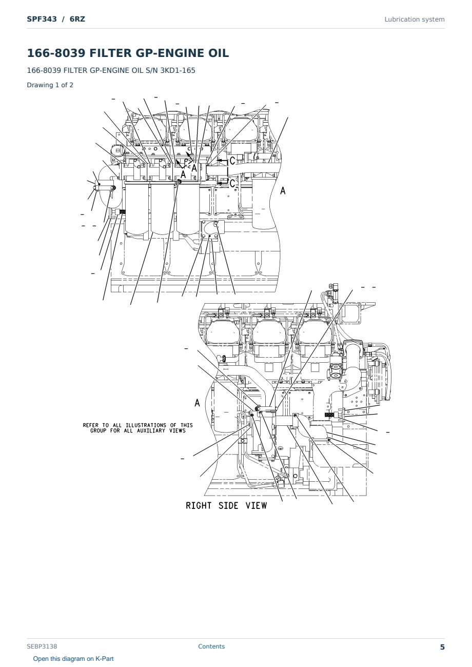 Caterpillar SPF343 S/N 6RZ Partsbook SEBP3138 (English) - sample page 5 of 10 Caterpillar SPF343 S/N 6RZ Partsbook SEBP3138 (English) - sample page 5 of 10