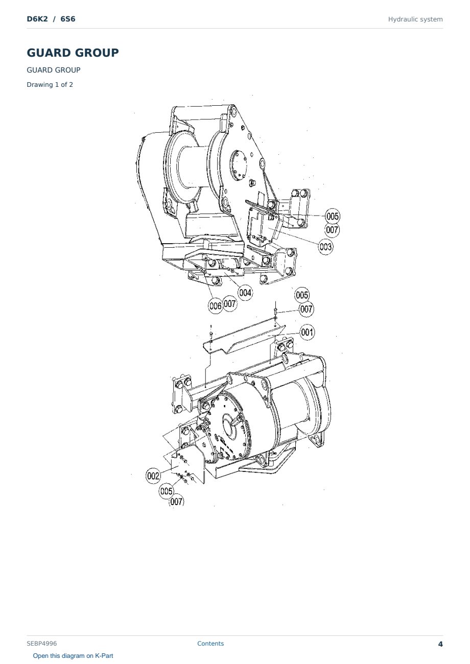 Caterpillar D6K2 S/N 6S6 Partsbook SEBP4996 (English) - sample page 4 of 10 Caterpillar D6K2 S/N 6S6 Partsbook SEBP4996 (English) - sample page 4 of 10