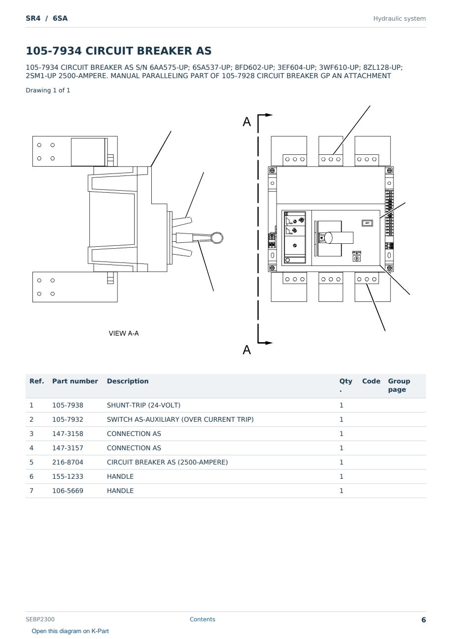 Caterpillar SR4 S/N 6SA Partsbook SEBP2300 (English) - sample page 6 of 10 Caterpillar SR4 S/N 6SA Partsbook SEBP2300 (English) - sample page 6 of 10