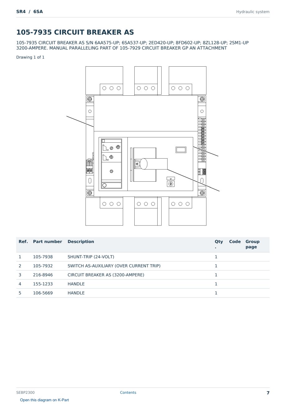 Caterpillar SR4 S/N 6SA Partsbook SEBP2300 (English) - sample page 7 of 10 Caterpillar SR4 S/N 6SA Partsbook SEBP2300 (English) - sample page 7 of 10
