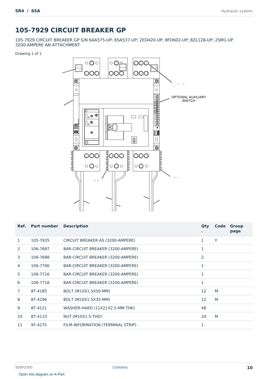 Caterpillar SR4 S/N 6SA Partsbook SEBP2300 (English) - sample page 10 of 10 Caterpillar SR4 S/N 6SA Partsbook SEBP2300 (English) - sample page 10 of 10