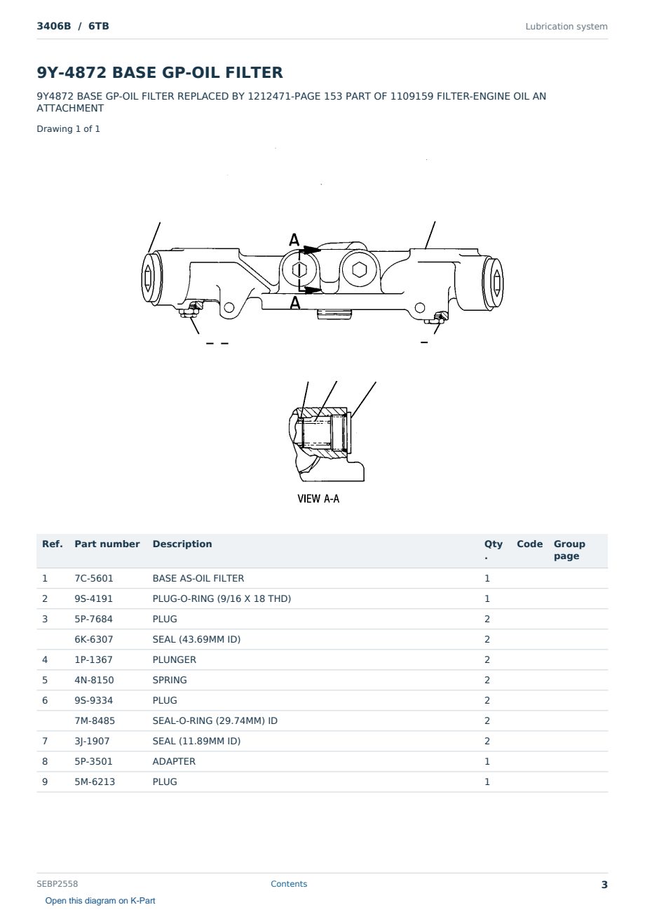 Caterpillar 3406B S/N 6TB Partsbook SEBP2558 (English) - sample page 3 of 10 Caterpillar 3406B S/N 6TB Partsbook SEBP2558 (English) - sample page 3 of 10