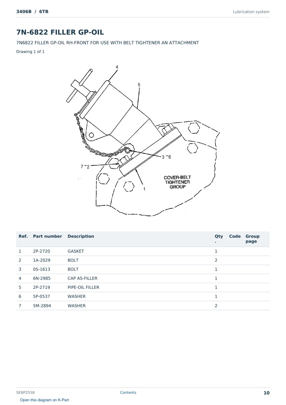 Caterpillar 3406B S/N 6TB Partsbook SEBP2558 (English) - sample page 10 of 10 Caterpillar 3406B S/N 6TB Partsbook SEBP2558 (English) - sample page 10 of 10