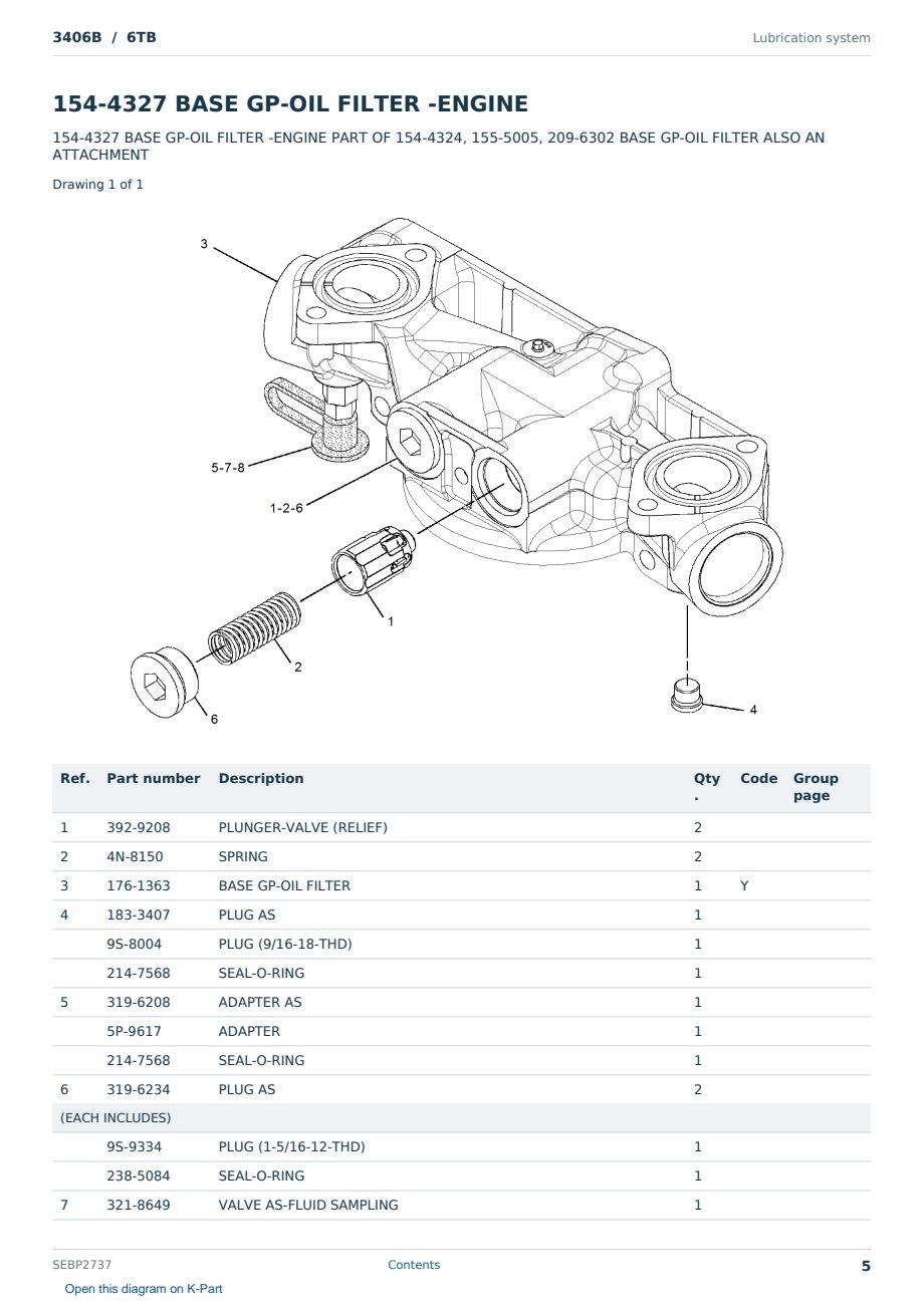 Caterpillar 3406B S/N 6TB Partsbook SEBP2737 (English) - sample page 5 of 10 Caterpillar 3406B S/N 6TB Partsbook SEBP2737 (English) - sample page 5 of 10