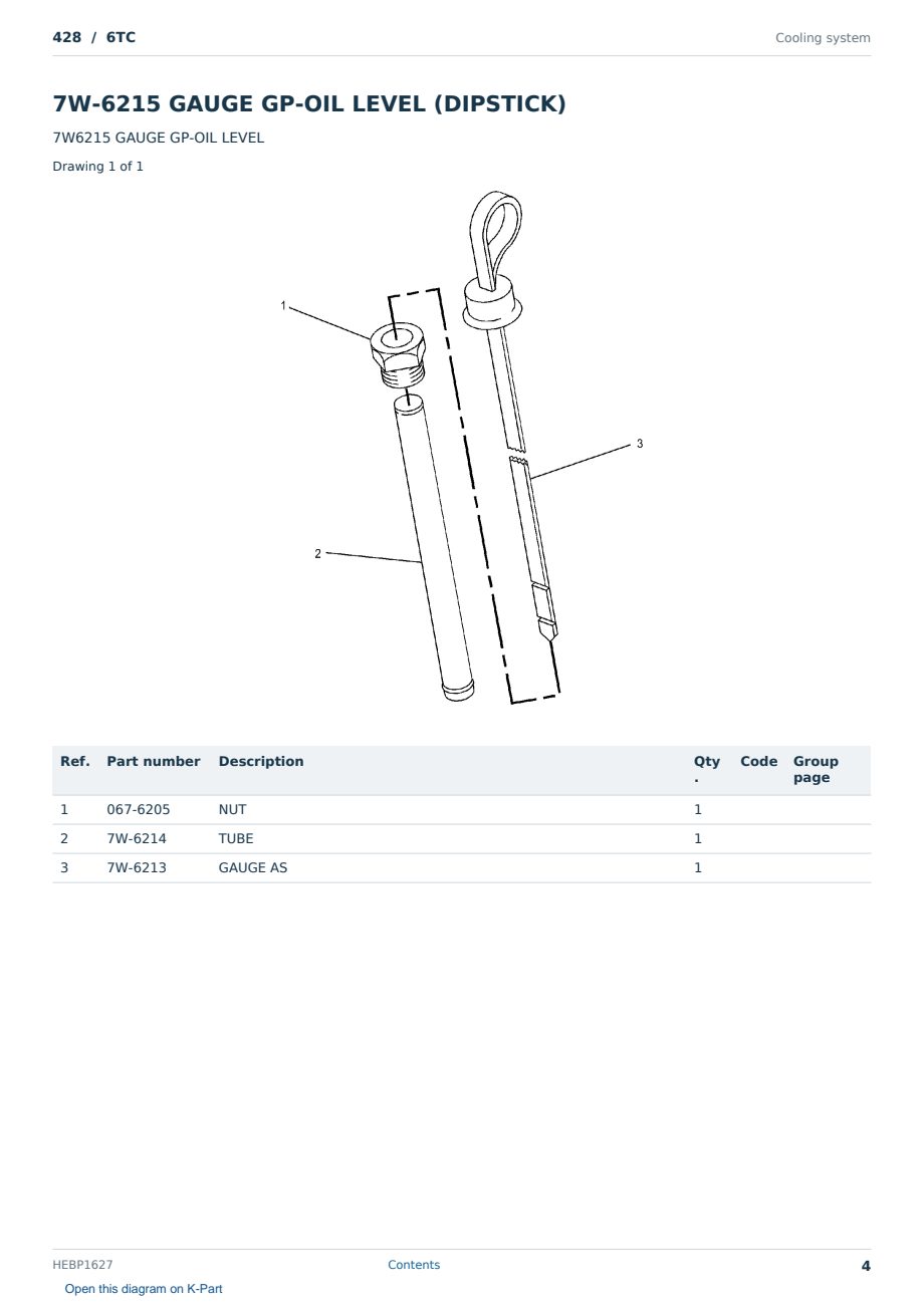 Caterpillar 428 S/N 6TC Partsbook HEBP1627 (English) - sample page 4 of 10 Caterpillar 428 S/N 6TC Partsbook HEBP1627 (English) - sample page 4 of 10