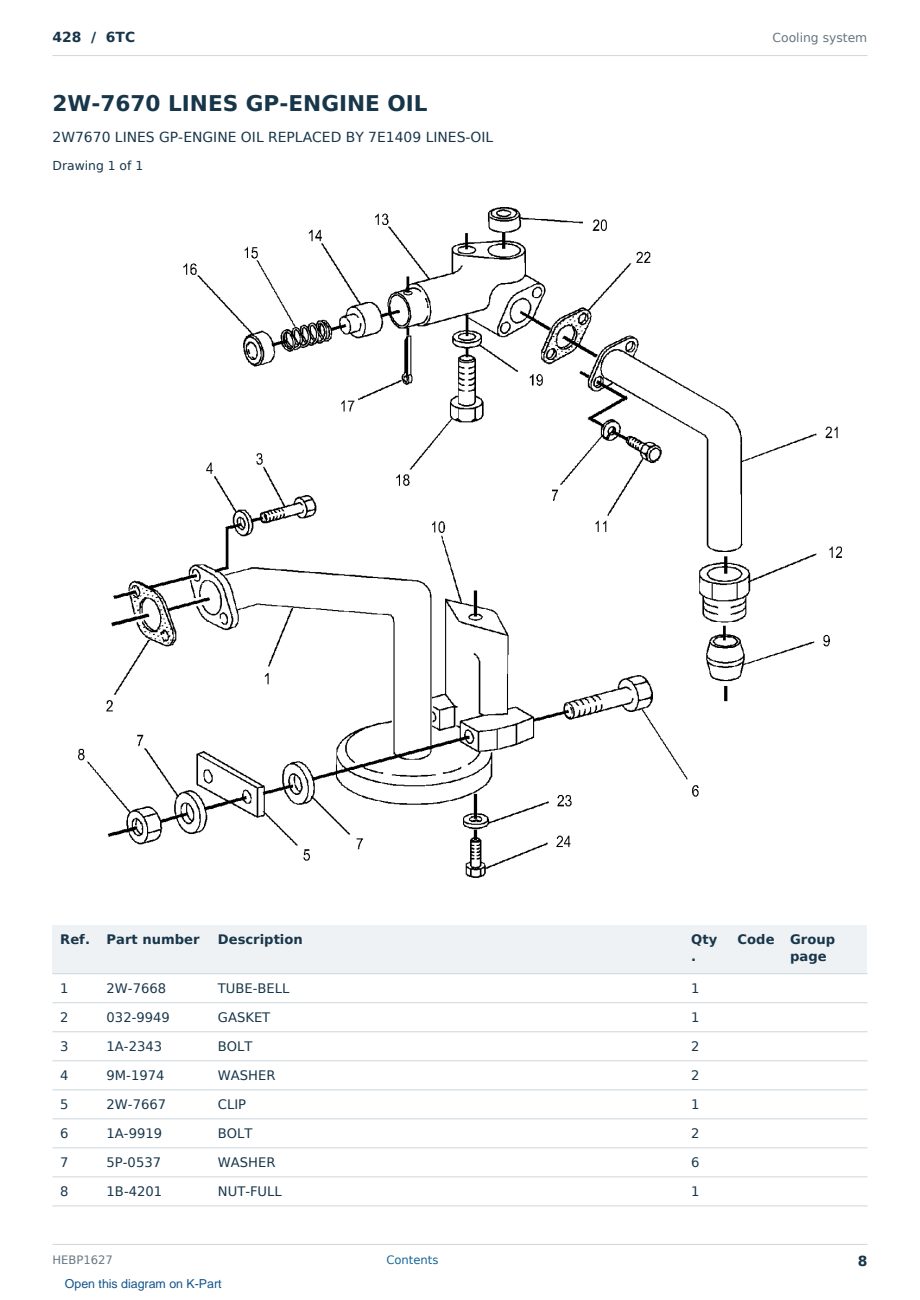 Caterpillar 428 S/N 6TC Partsbook HEBP1627 (English) - sample page 8 of 10 Caterpillar 428 S/N 6TC Partsbook HEBP1627 (English) - sample page 8 of 10