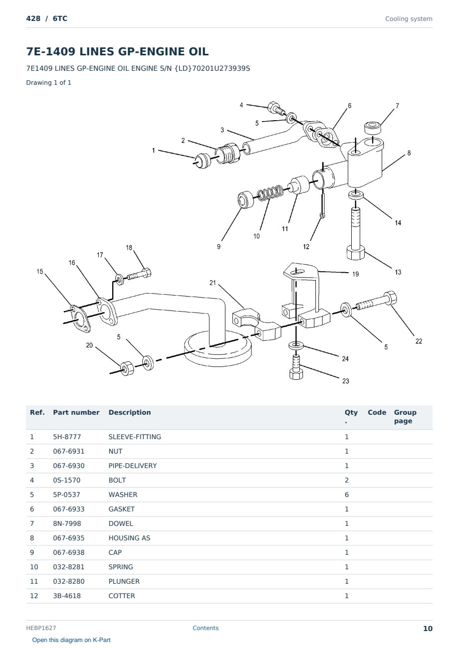 Caterpillar 428 S/N 6TC Partsbook HEBP1627 (English) - sample page 10 of 10 Caterpillar 428 S/N 6TC Partsbook HEBP1627 (English) - sample page 10 of 10