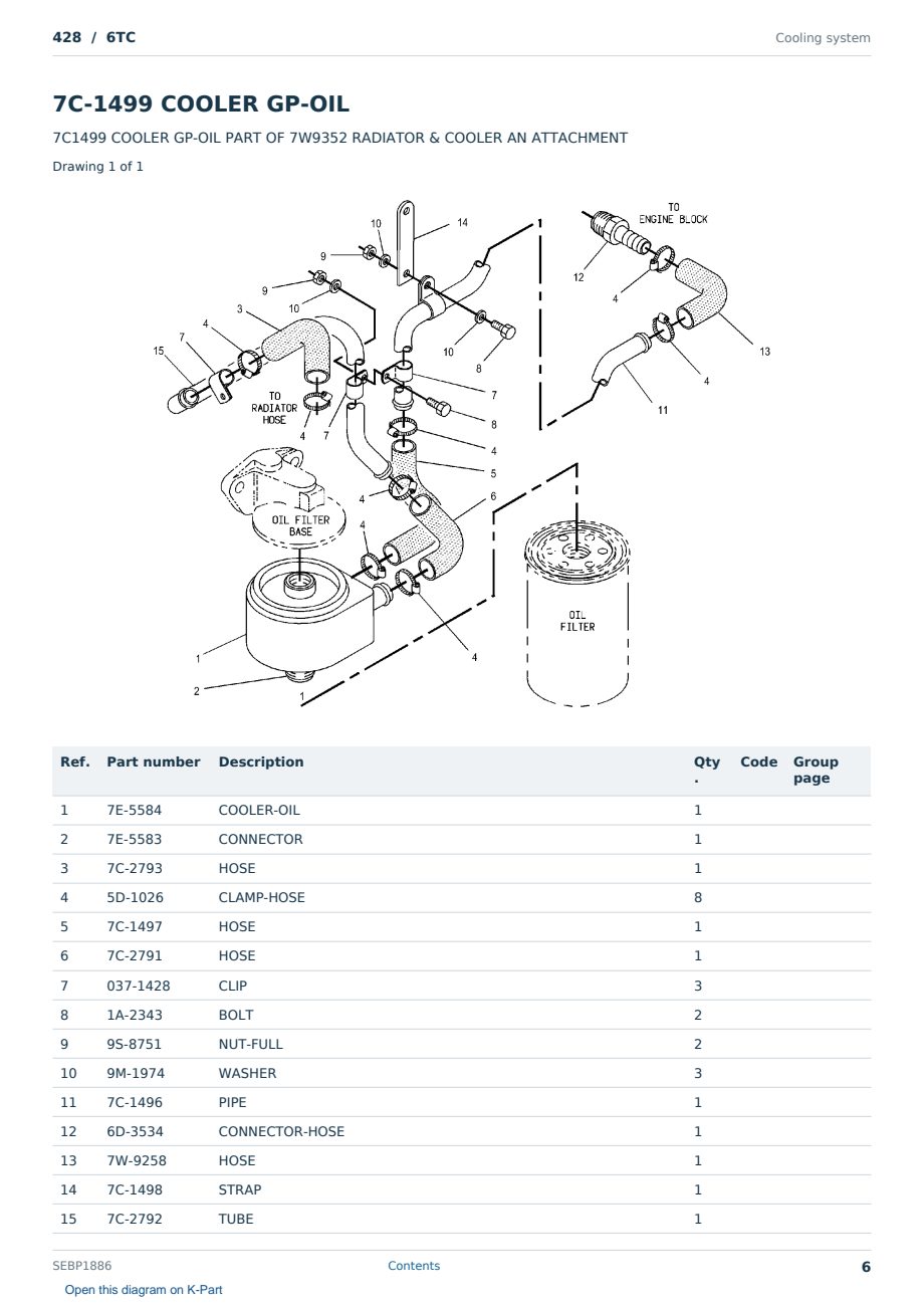 Caterpillar 428 S/N 6TC Partsbook SEBP1886 (English) - sample page 6 of 10 Caterpillar 428 S/N 6TC Partsbook SEBP1886 (English) - sample page 6 of 10