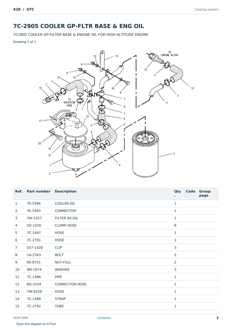 Caterpillar 428 S/N 6TC Partsbook SEBP1886 (English) - sample page 7 of 10 Caterpillar 428 S/N 6TC Partsbook SEBP1886 (English) - sample page 7 of 10