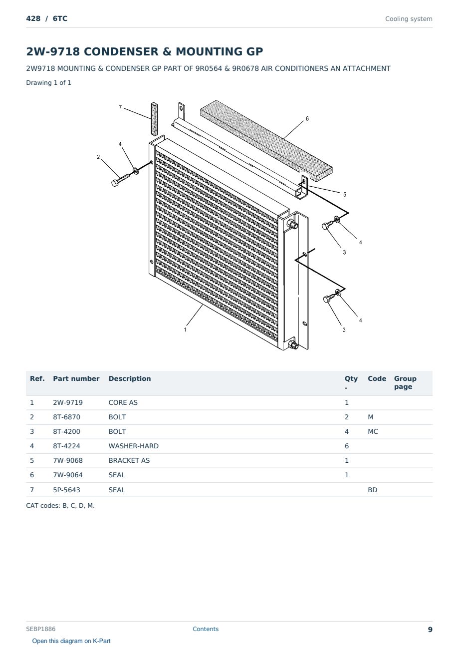 Caterpillar 428 S/N 6TC Partsbook SEBP1886 (English) - sample page 9 of 10 Caterpillar 428 S/N 6TC Partsbook SEBP1886 (English) - sample page 9 of 10
