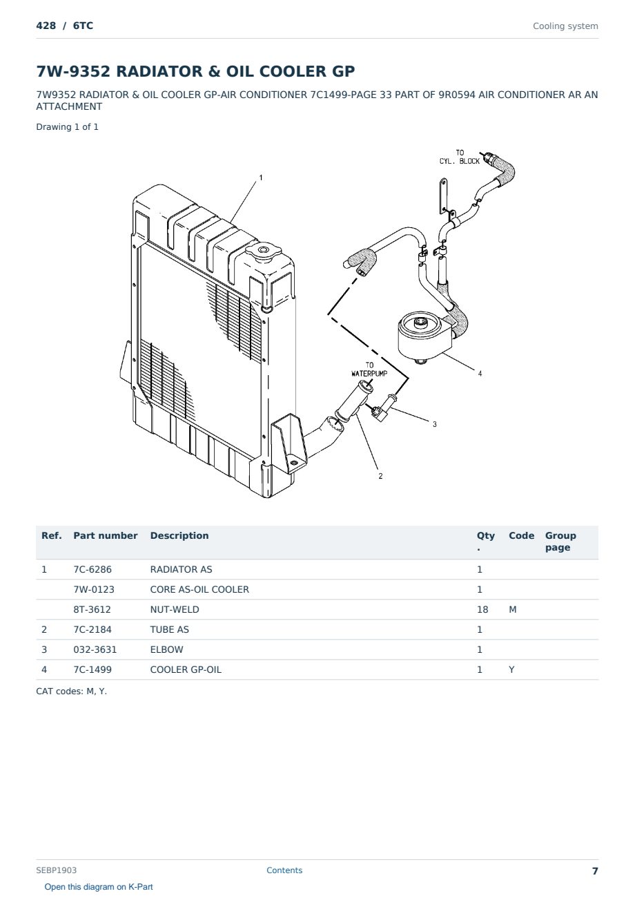 Caterpillar 428 S/N 6TC Partsbook SEBP1903 (English) - sample page 7 of 10 Caterpillar 428 S/N 6TC Partsbook SEBP1903 (English) - sample page 7 of 10