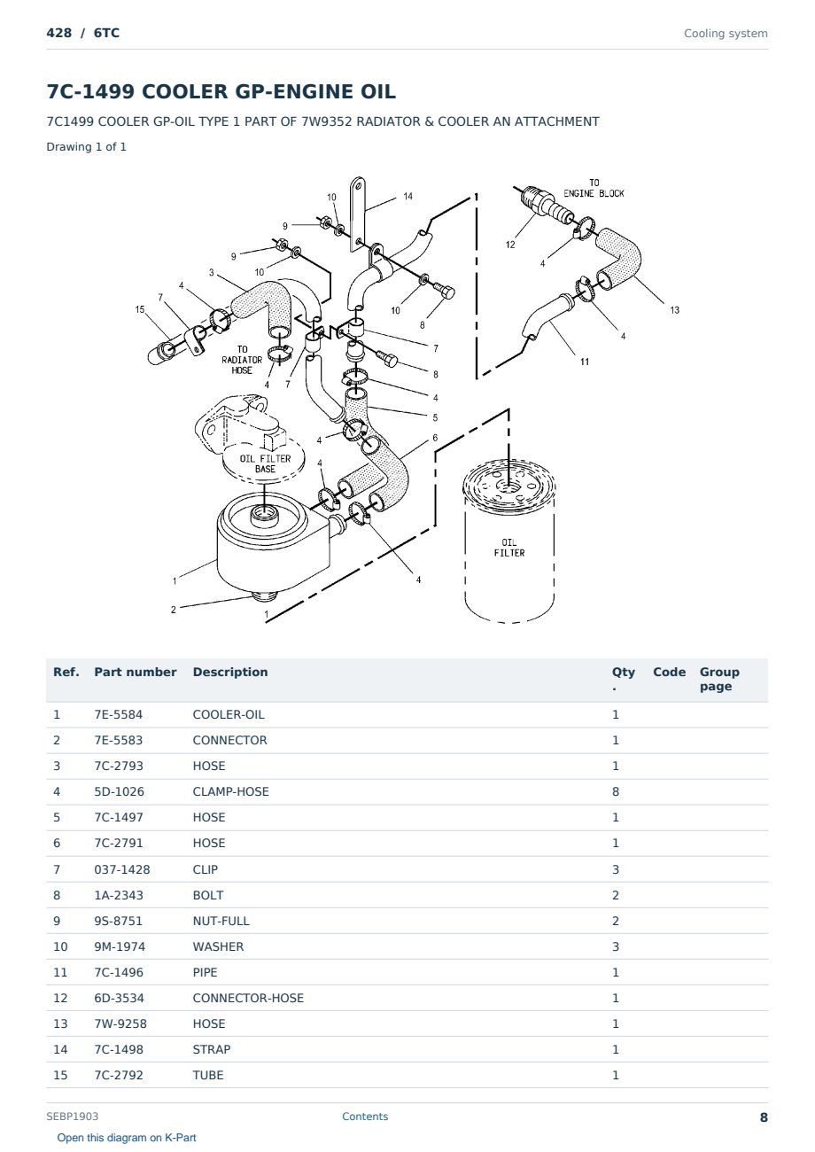 Caterpillar 428 S/N 6TC Partsbook SEBP1903 (English) - sample page 8 of 10 Caterpillar 428 S/N 6TC Partsbook SEBP1903 (English) - sample page 8 of 10