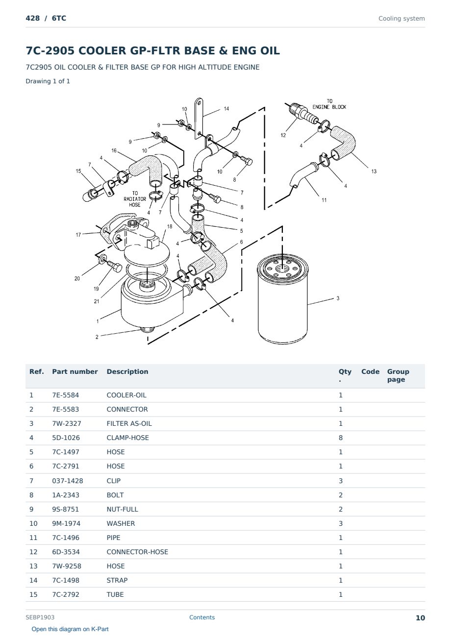 Caterpillar 428 S/N 6TC Partsbook SEBP1903 (English) - sample page 10 of 10 Caterpillar 428 S/N 6TC Partsbook SEBP1903 (English) - sample page 10 of 10