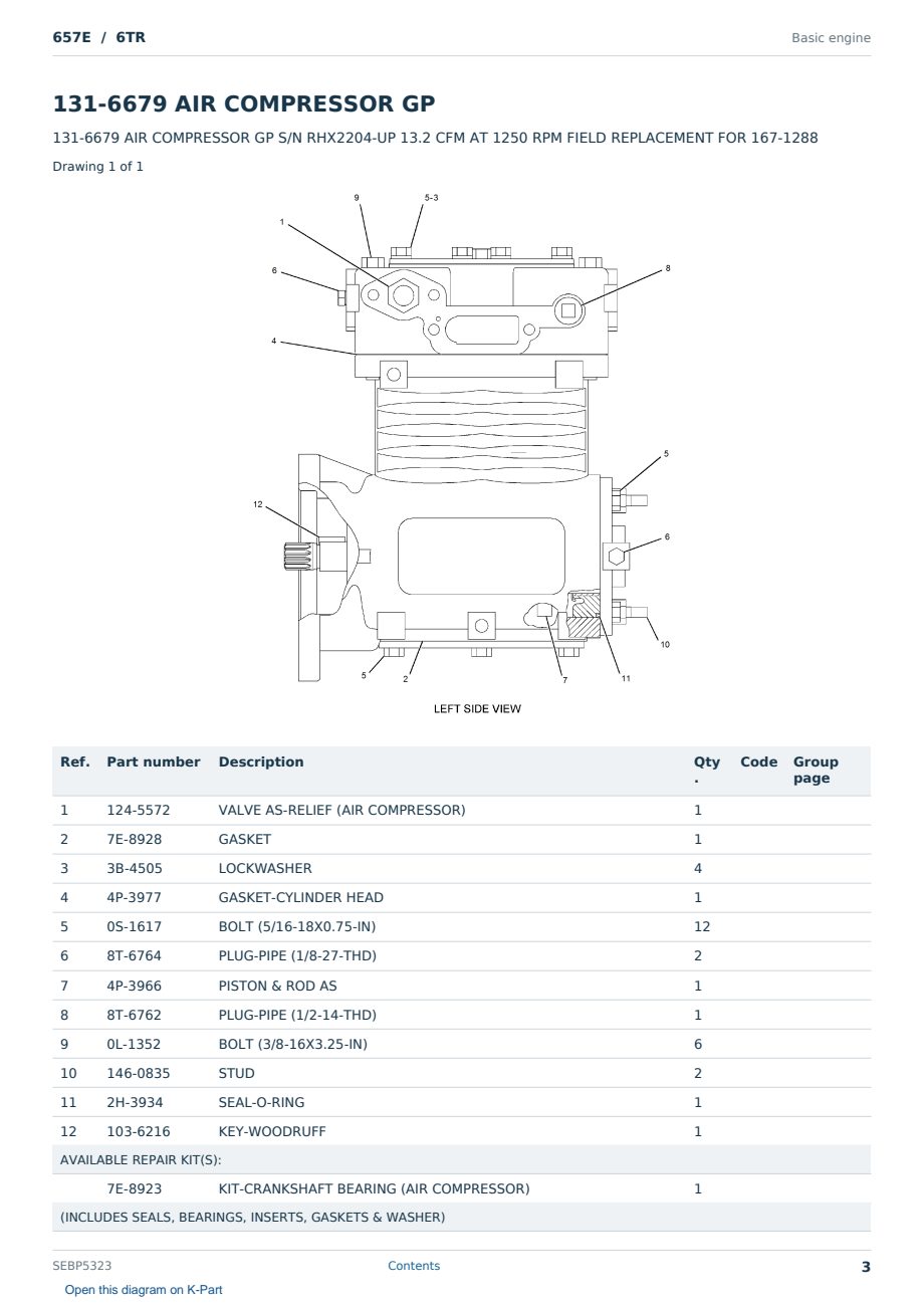 Caterpillar 657E S/N 6TR Partsbook SEBP5323 (English) - sample page 3 of 10 Caterpillar 657E S/N 6TR Partsbook SEBP5323 (English) - sample page 3 of 10