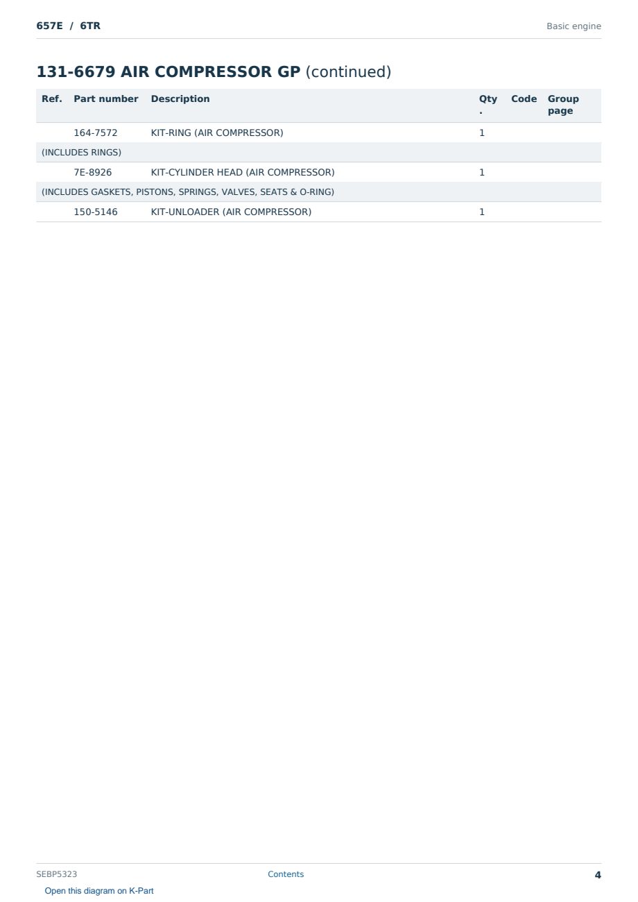 Caterpillar 657E S/N 6TR Partsbook SEBP5323 (English) - sample page 4 of 10 Caterpillar 657E S/N 6TR Partsbook SEBP5323 (English) - sample page 4 of 10