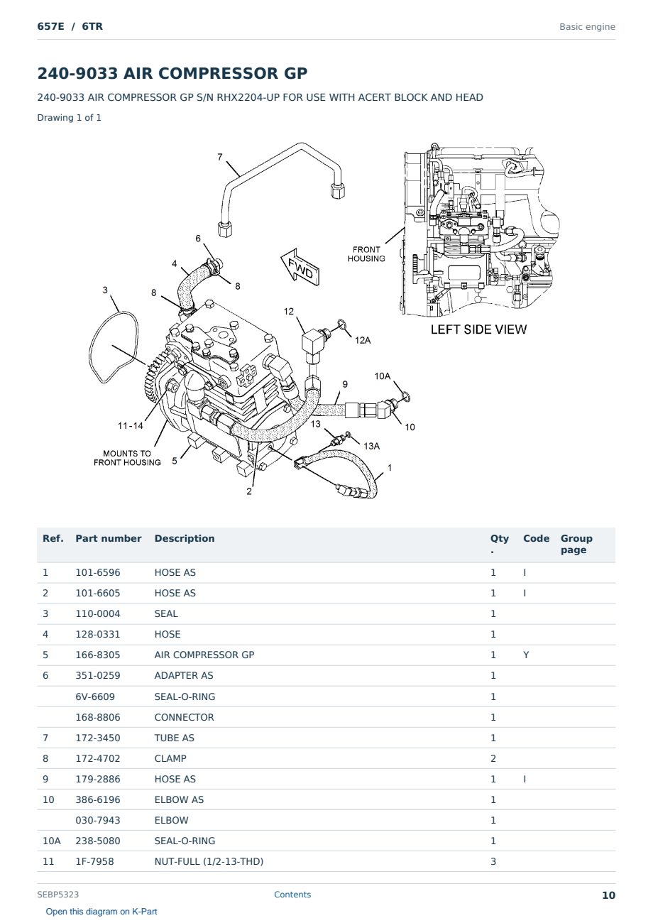 Caterpillar 657E S/N 6TR Partsbook SEBP5323 (English) - sample page 10 of 10 Caterpillar 657E S/N 6TR Partsbook SEBP5323 (English) - sample page 10 of 10