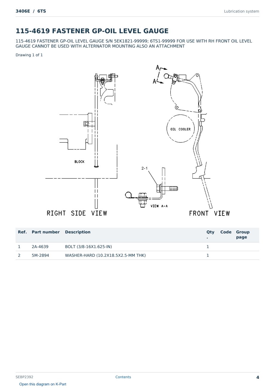 Caterpillar 3406E S/N 6TS Partsbook SEBP2392 (English) - sample page 4 of 10 Caterpillar 3406E S/N 6TS Partsbook SEBP2392 (English) - sample page 4 of 10