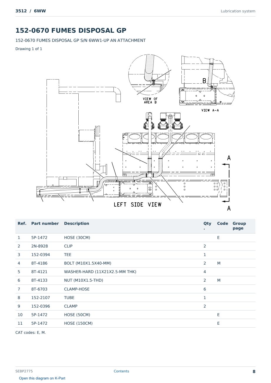 Caterpillar 3512 S/N 6WW Partsbook SEBP2775 (English) - sample page 8 of 10 Caterpillar 3512 S/N 6WW Partsbook SEBP2775 (English) - sample page 8 of 10