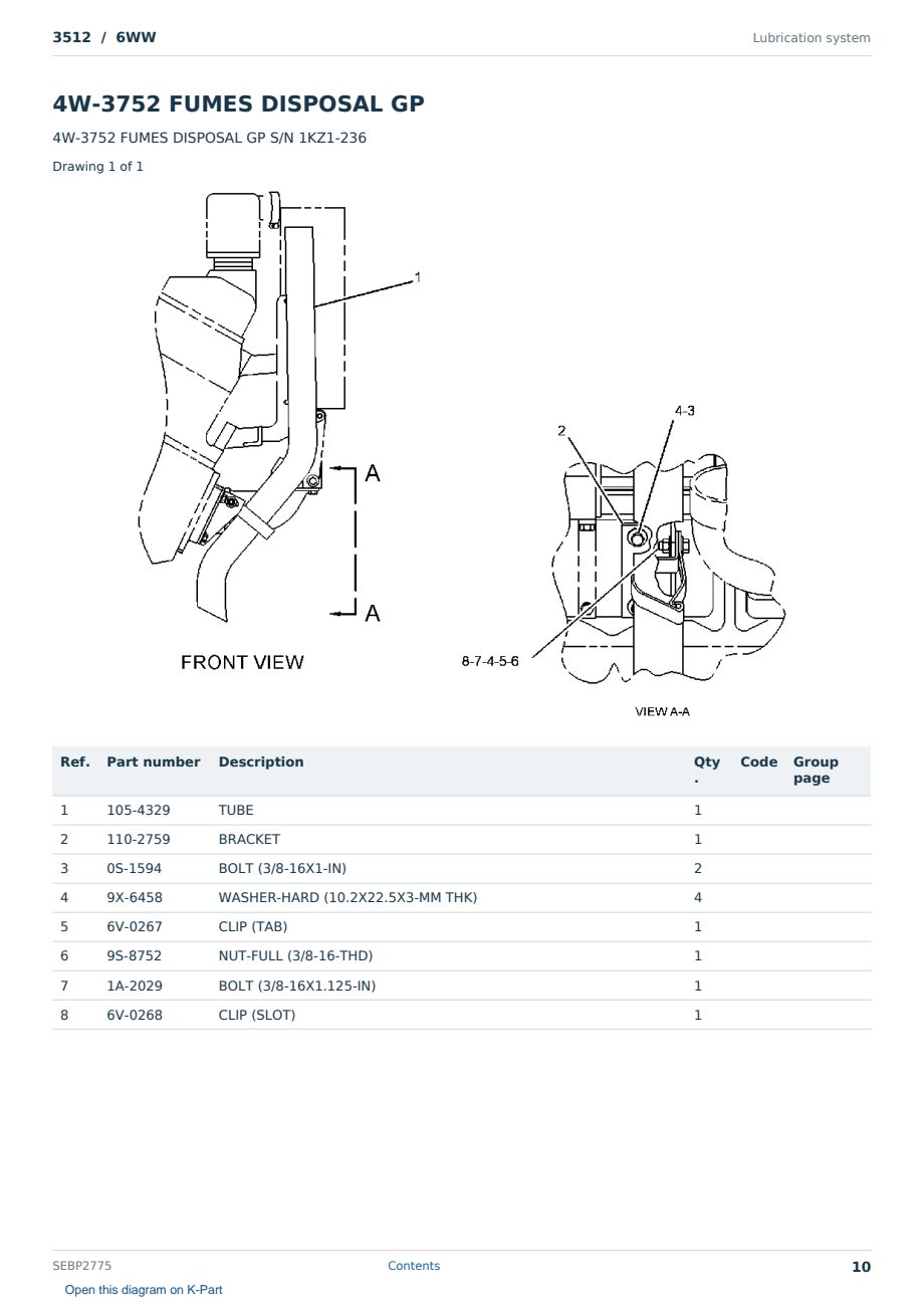 Caterpillar 3512 S/N 6WW Partsbook SEBP2775 (English) - sample page 10 of 10 Caterpillar 3512 S/N 6WW Partsbook SEBP2775 (English) - sample page 10 of 10