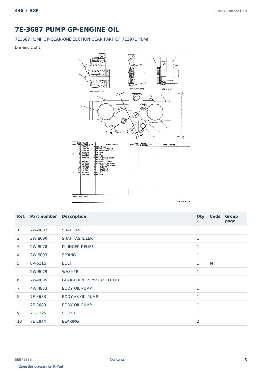Caterpillar 446 S/N 6XF Partsbook SEBP1836 (English) - sample page 5 of 10 Caterpillar 446 S/N 6XF Partsbook SEBP1836 (English) - sample page 5 of 10