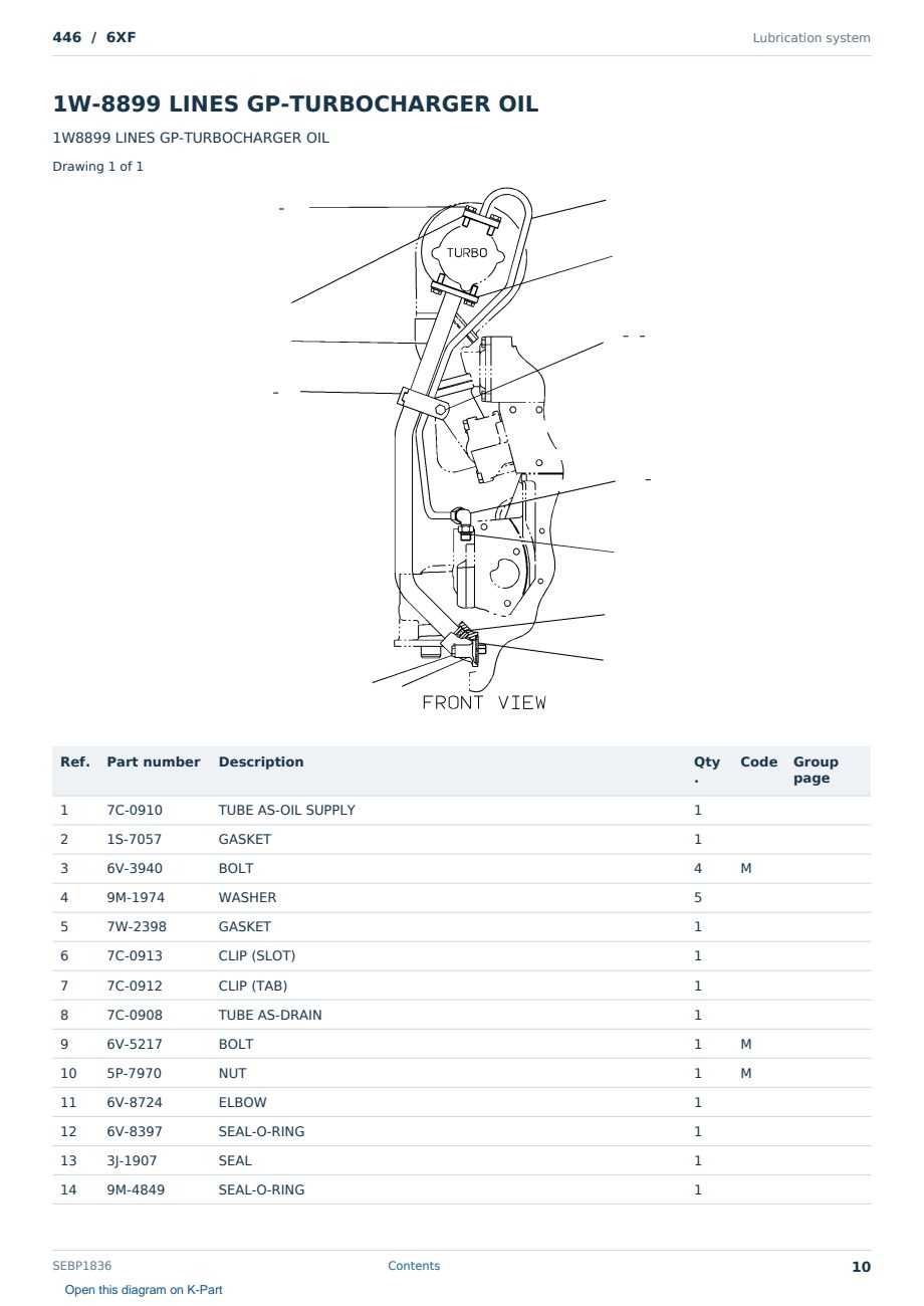 Caterpillar 446 S/N 6XF Partsbook SEBP1836 (English) - sample page 10 of 10 Caterpillar 446 S/N 6XF Partsbook SEBP1836 (English) - sample page 10 of 10