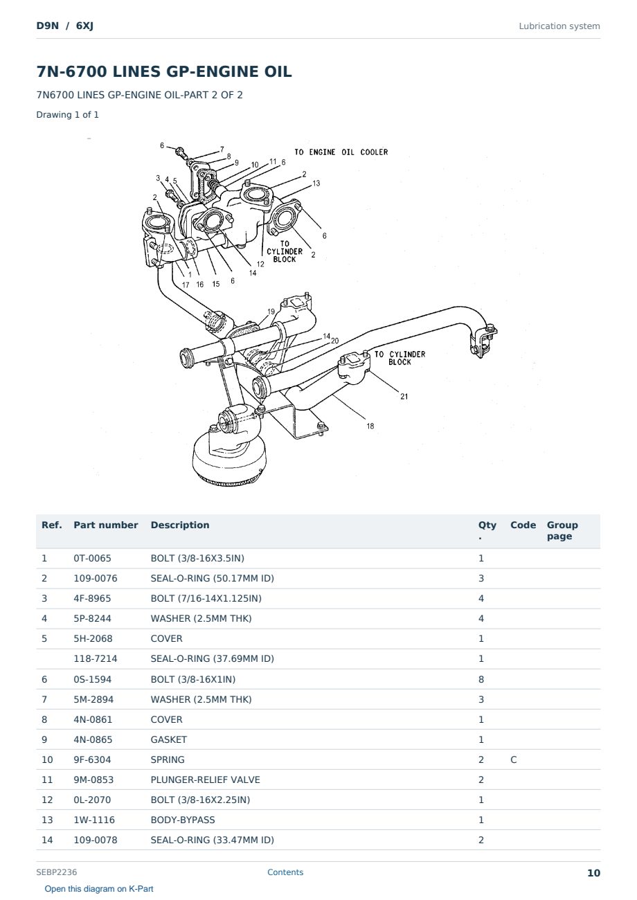 Caterpillar D9N S/N 6XJ Partsbook SEBP2236 (English) - sample page 10 of 10 Caterpillar D9N S/N 6XJ Partsbook SEBP2236 (English) - sample page 10 of 10