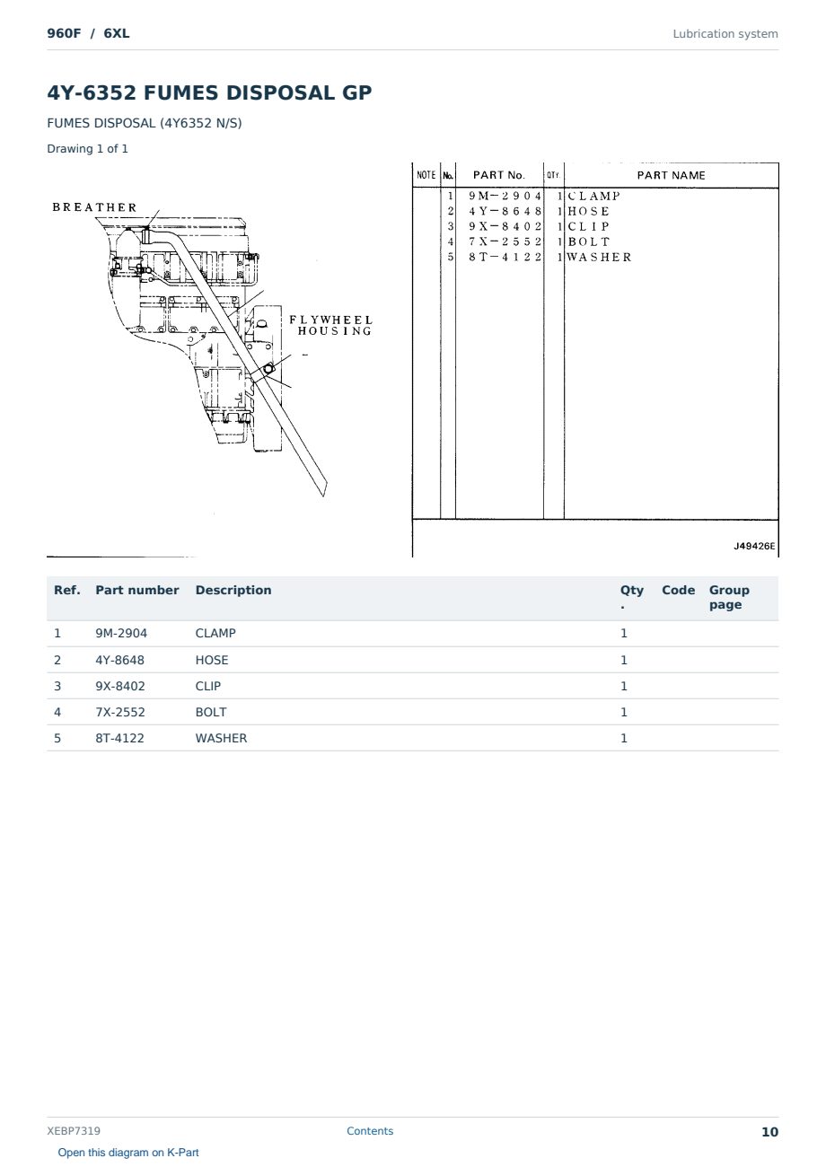 Caterpillar 960F S/N 6XL Partsbook XEBP7319 (English) - sample page 10 of 10 Caterpillar 960F S/N 6XL Partsbook XEBP7319 (English) - sample page 10 of 10
