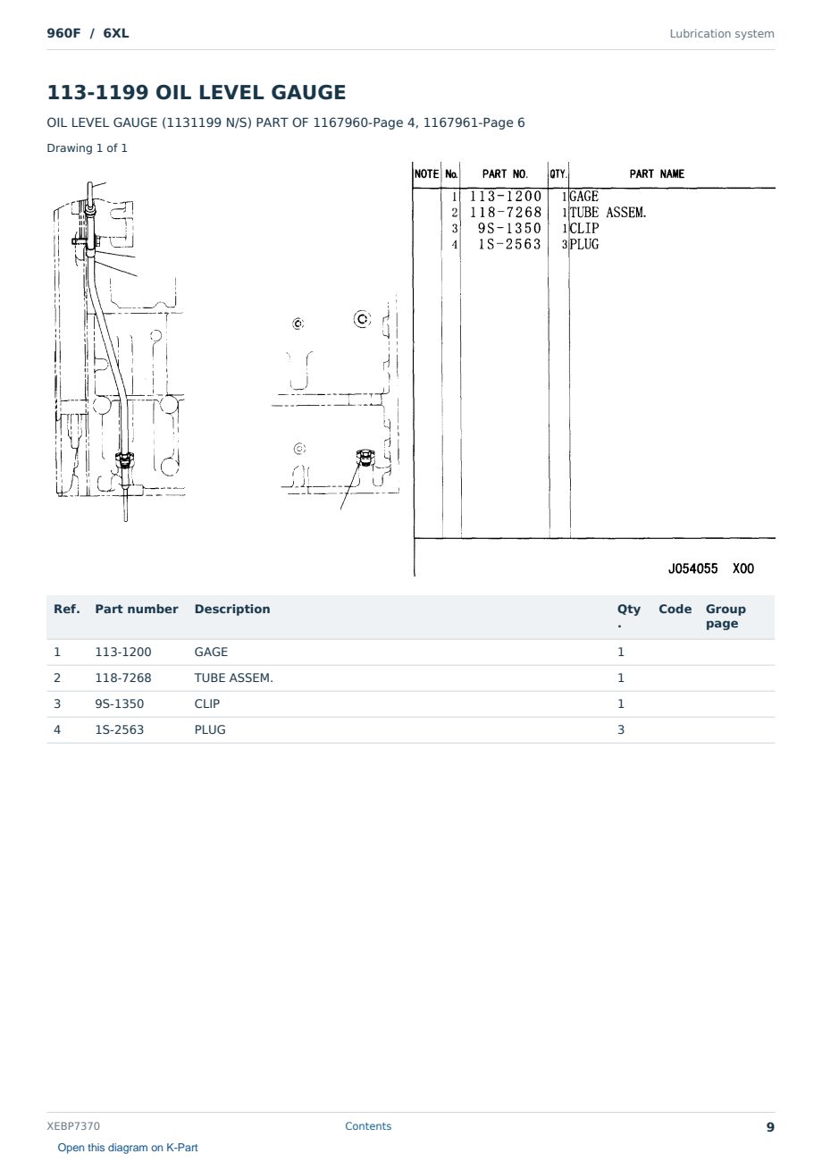 Caterpillar 960F S/N 6XL Partsbook XEBP7370 (English) - sample page 9 of 10 Caterpillar 960F S/N 6XL Partsbook XEBP7370 (English) - sample page 9 of 10