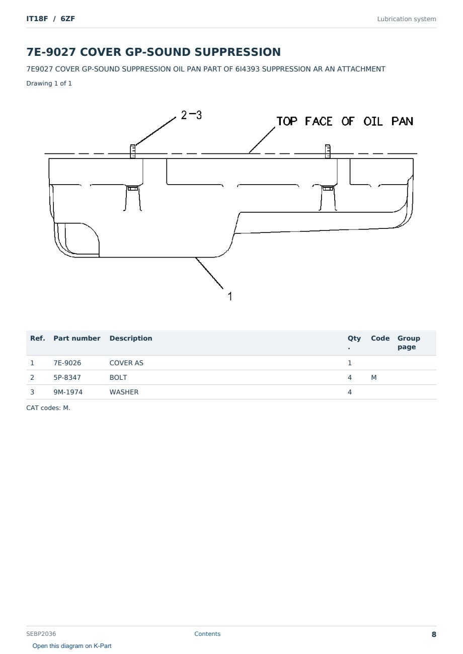Caterpillar IT18F S/N 6ZF Partsbook SEBP2036 (English) - sample page 8 of 10 Caterpillar IT18F S/N 6ZF Partsbook SEBP2036 (English) - sample page 8 of 10