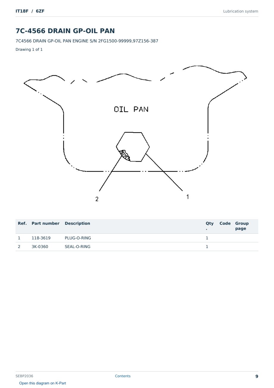 Caterpillar IT18F S/N 6ZF Partsbook SEBP2036 (English) - sample page 9 of 10 Caterpillar IT18F S/N 6ZF Partsbook SEBP2036 (English) - sample page 9 of 10