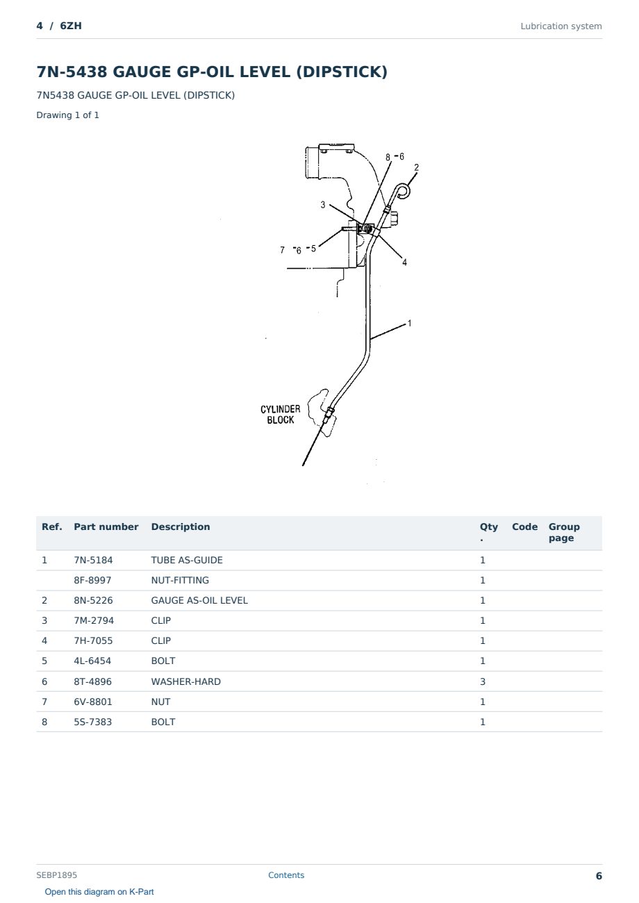 Caterpillar 4 S/N 6ZH Partsbook SEBP1895 (English) - sample page 6 of 10 Caterpillar 4 S/N 6ZH Partsbook SEBP1895 (English) - sample page 6 of 10
