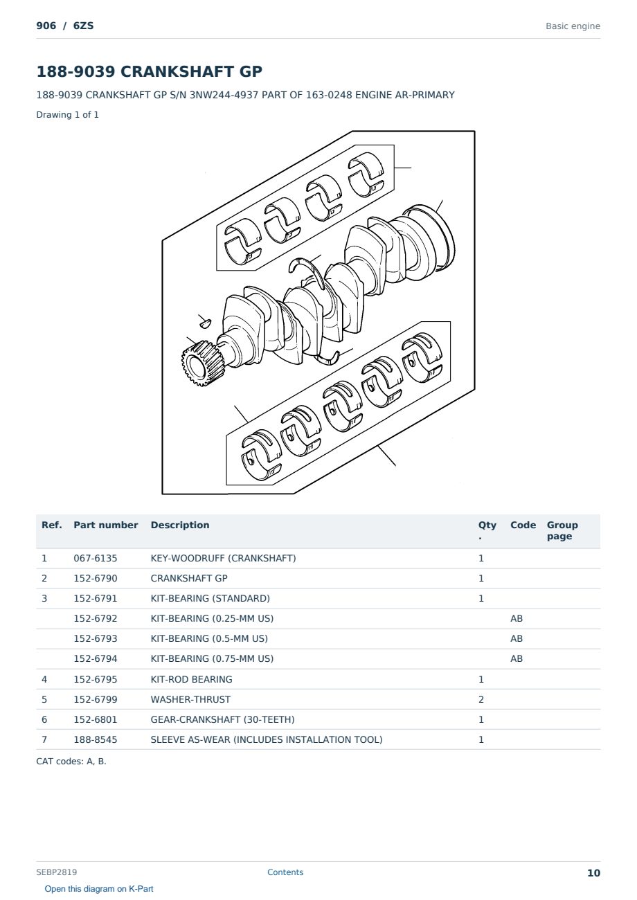 Caterpillar 906 S/N 6ZS Partsbook SEBP2819 (English) - sample page 10 of 10 Caterpillar 906 S/N 6ZS Partsbook SEBP2819 (English) - sample page 10 of 10