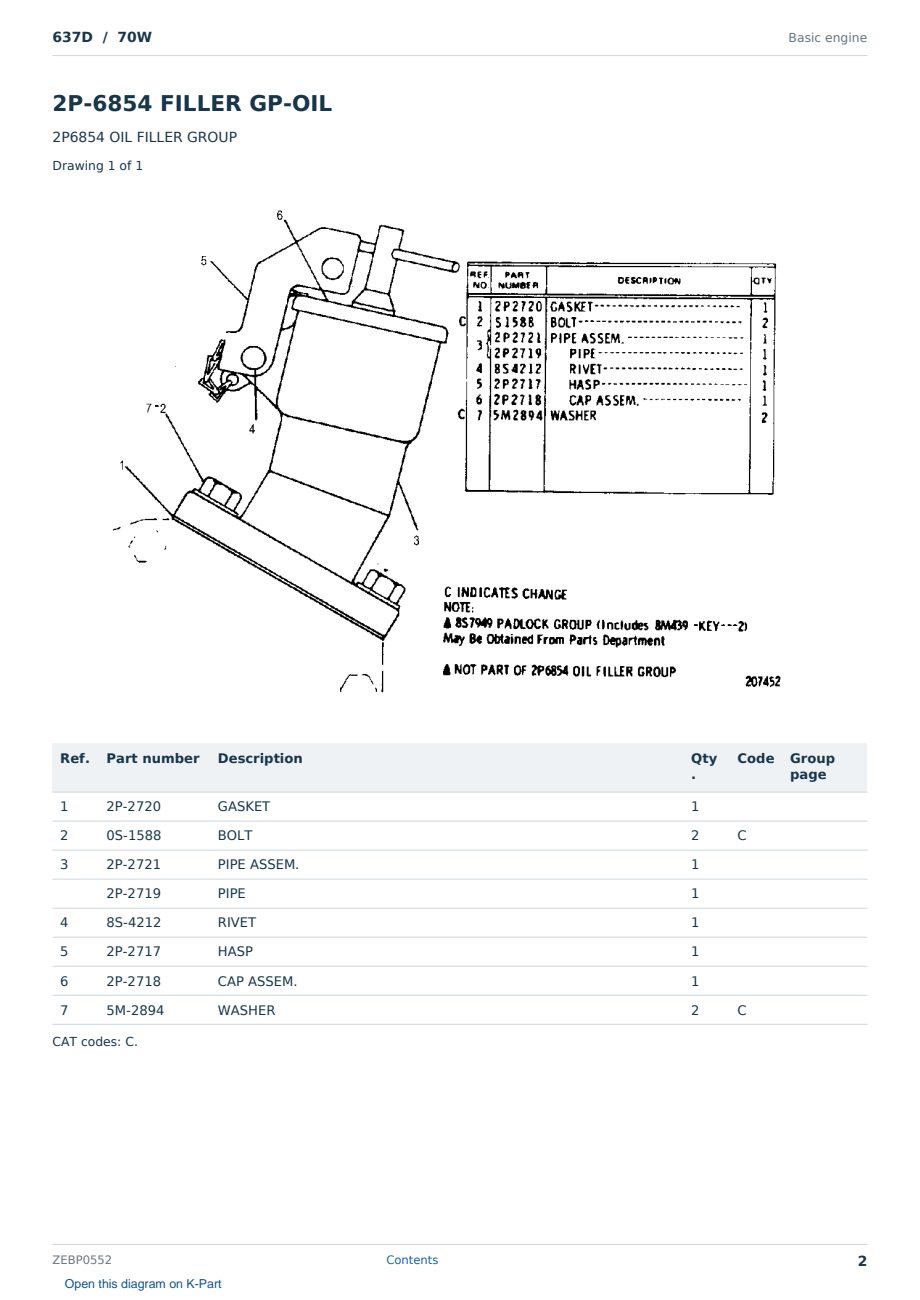 Caterpillar 637D S/N 70W Partsbook ZEBP0552 (English) - sample page 2 of 10 Caterpillar 637D S/N 70W Partsbook ZEBP0552 (English) - sample page 2 of 10