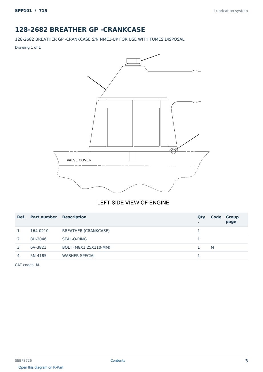 Caterpillar SPP101 S/N 715 Partsbook SEBP3726 (English) - sample page 3 of 10 Caterpillar SPP101 S/N 715 Partsbook SEBP3726 (English) - sample page 3 of 10
