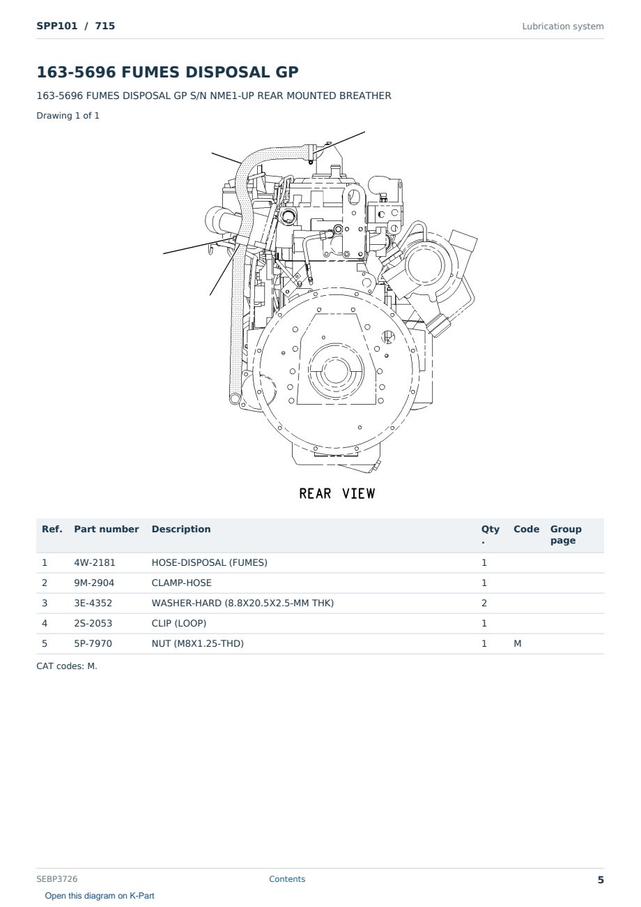 Caterpillar SPP101 S/N 715 Partsbook SEBP3726 (English) - sample page 5 of 10 Caterpillar SPP101 S/N 715 Partsbook SEBP3726 (English) - sample page 5 of 10