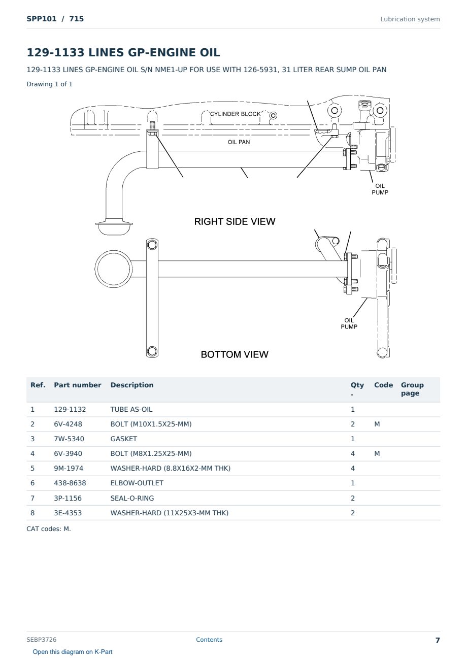 Caterpillar SPP101 S/N 715 Partsbook SEBP3726 (English) - sample page 7 of 10 Caterpillar SPP101 S/N 715 Partsbook SEBP3726 (English) - sample page 7 of 10