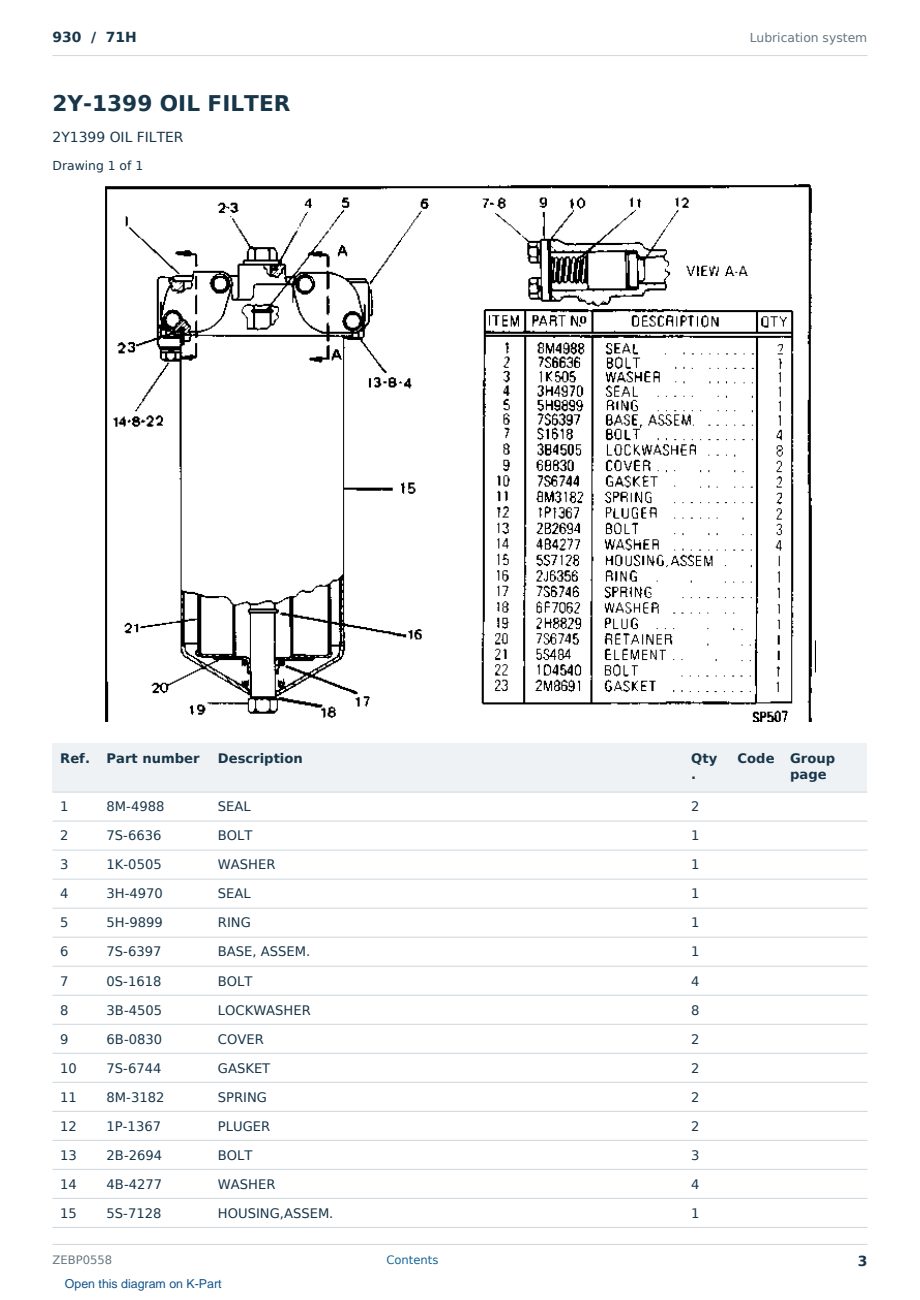 Caterpillar 930 S/N 71H Partsbook ZEBP0558 (English) - sample page 3 of 10 Caterpillar 930 S/N 71H Partsbook ZEBP0558 (English) - sample page 3 of 10