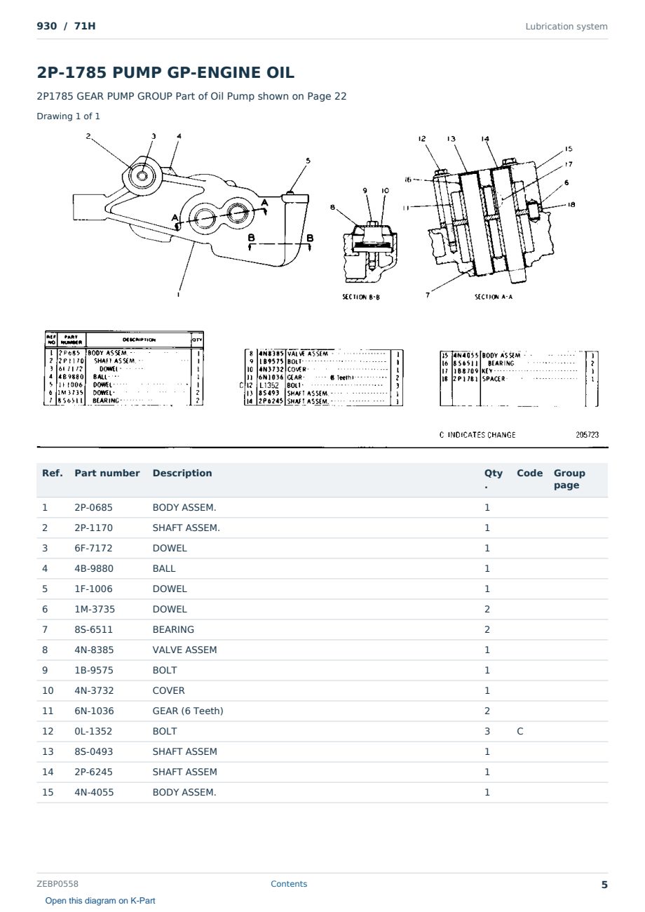Caterpillar 930 S/N 71H Partsbook ZEBP0558 (English) - sample page 5 of 10 Caterpillar 930 S/N 71H Partsbook ZEBP0558 (English) - sample page 5 of 10