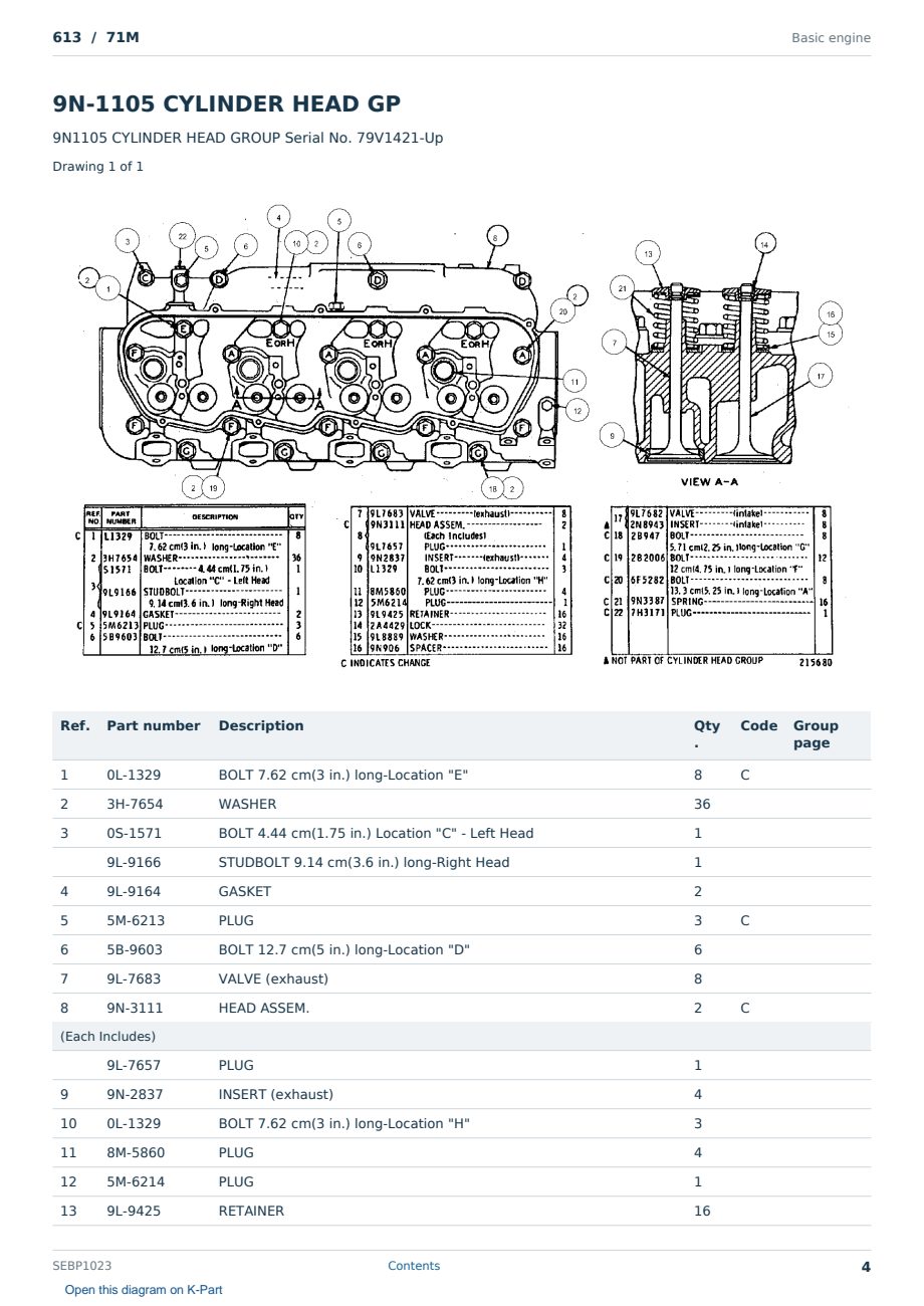 Caterpillar 613 S/N 71M Partsbook SEBP1023 (English) - sample page 4 of 10 Caterpillar 613 S/N 71M Partsbook SEBP1023 (English) - sample page 4 of 10
