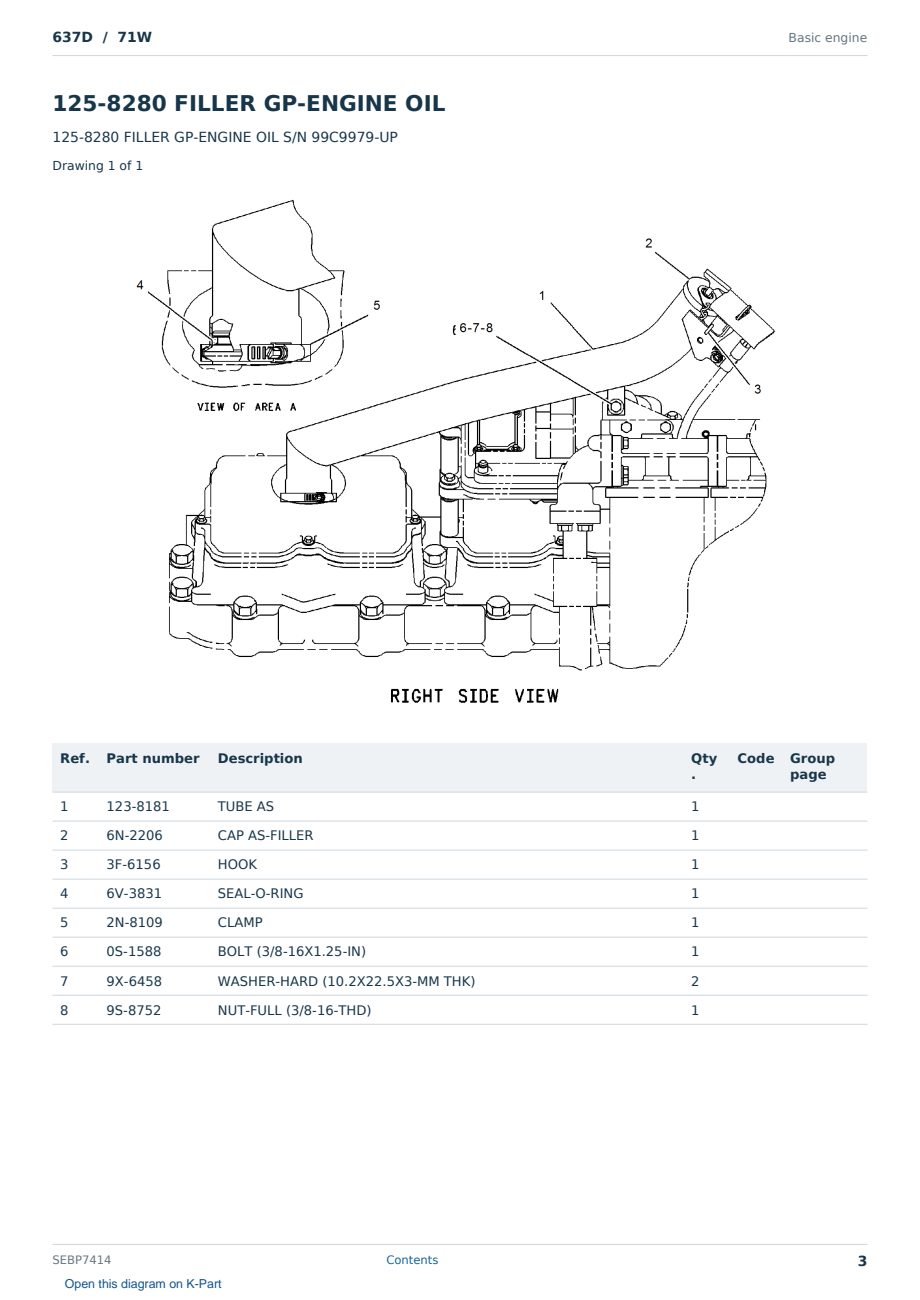 Caterpillar 637D S/N 71W Partsbook SEBP7414 (English) - sample page 3 of 10 Caterpillar 637D S/N 71W Partsbook SEBP7414 (English) - sample page 3 of 10
