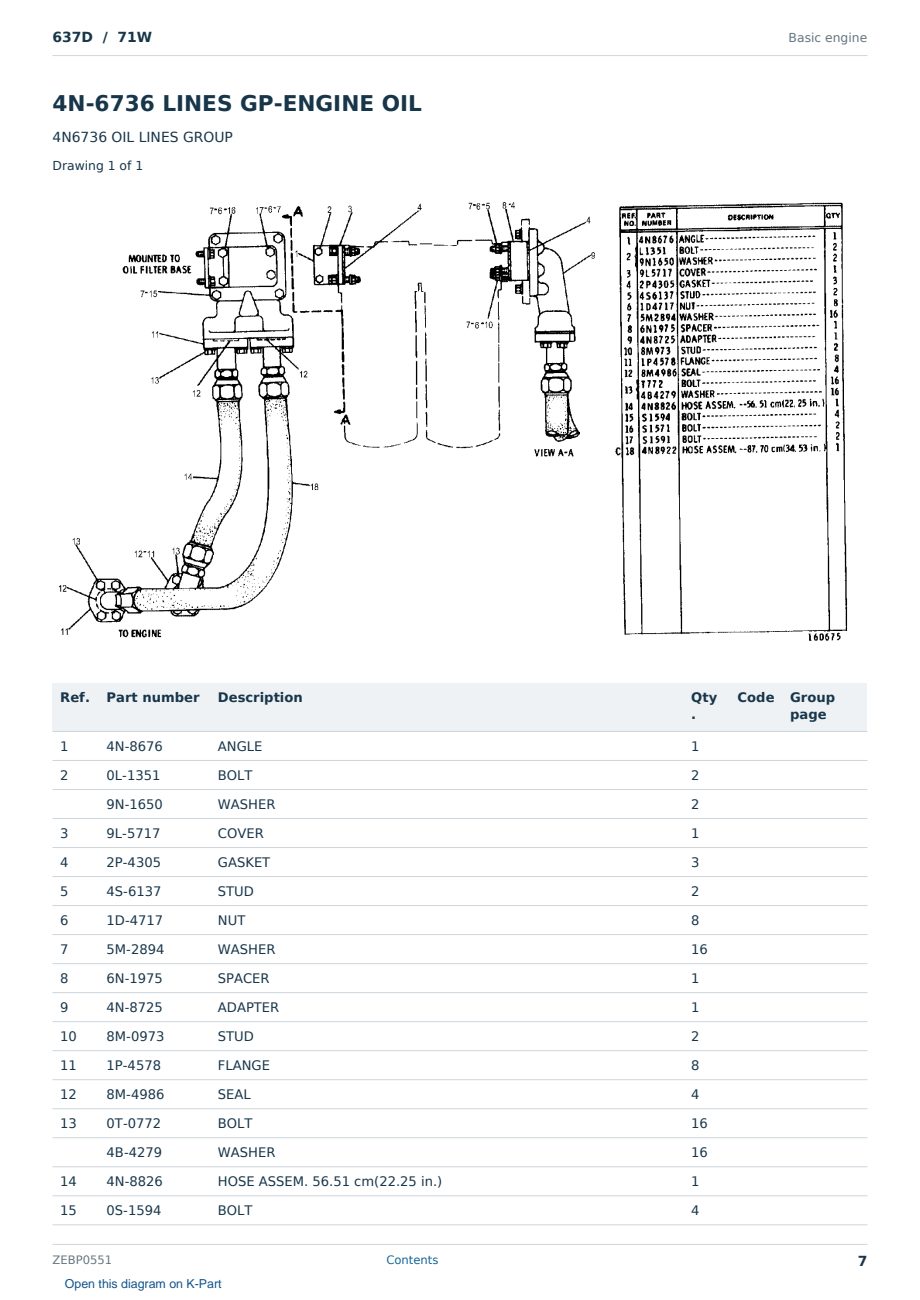 Caterpillar 637D S/N 71W Partsbook ZEBP0551 (English) - sample page 7 of 10 Caterpillar 637D S/N 71W Partsbook ZEBP0551 (English) - sample page 7 of 10
