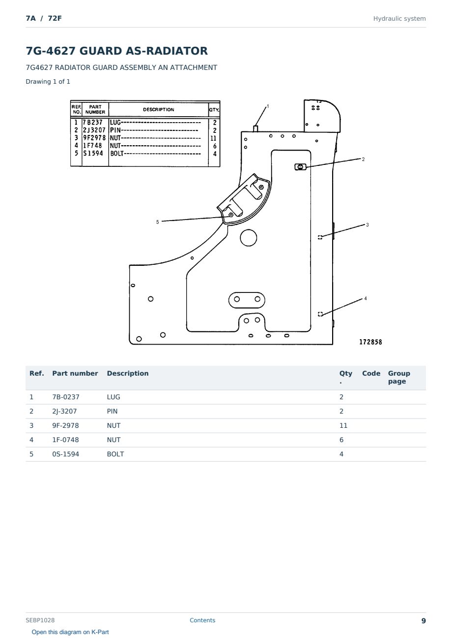 Caterpillar 7A S/N 72F Partsbook SEBP1028 (English) - sample page 9 of 10 Caterpillar 7A S/N 72F Partsbook SEBP1028 (English) - sample page 9 of 10