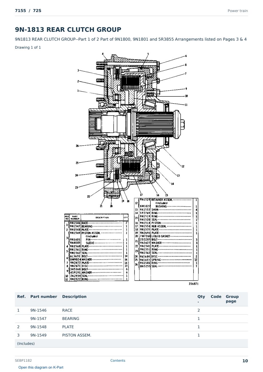 Caterpillar 7155 S/N 72S Partsbook SEBP1182 (English) - sample page 10 of 10 Caterpillar 7155 S/N 72S Partsbook SEBP1182 (English) - sample page 10 of 10