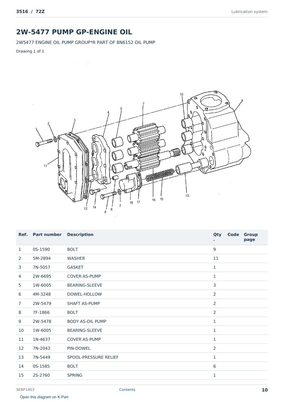 Caterpillar 3516 S/N 72Z Partsbook SEBP1403 (English) - sample page 10 of 10 Caterpillar 3516 S/N 72Z Partsbook SEBP1403 (English) - sample page 10 of 10