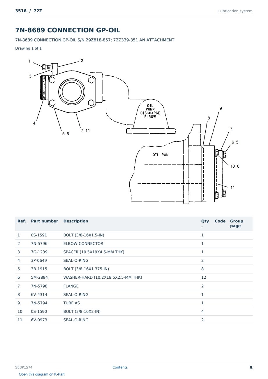 Caterpillar 3516 S/N 72Z Partsbook SEBP1574 (English) - sample page 5 of 10 Caterpillar 3516 S/N 72Z Partsbook SEBP1574 (English) - sample page 5 of 10