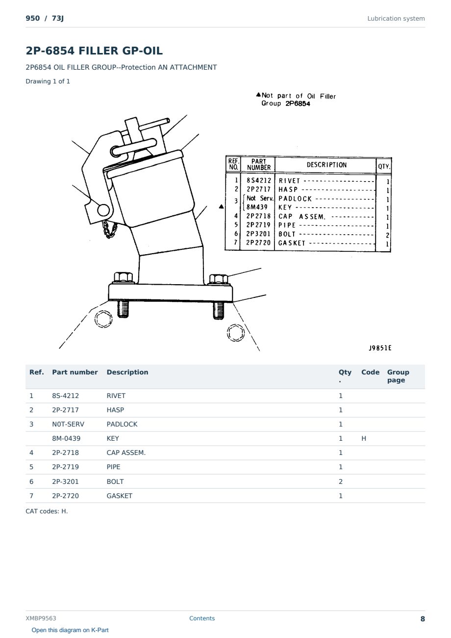 Caterpillar 950 S/N 73J Partsbook XMBP9563 (English) - sample page 8 of 10 Caterpillar 950 S/N 73J Partsbook XMBP9563 (English) - sample page 8 of 10